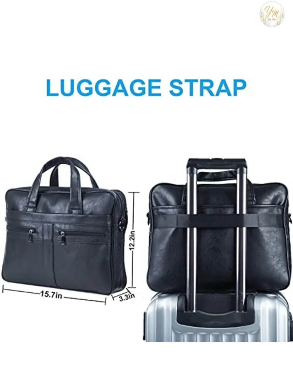 Men's Leather Laptop Messenger Bag Briefcase 17.3 Inch PU Leather Business